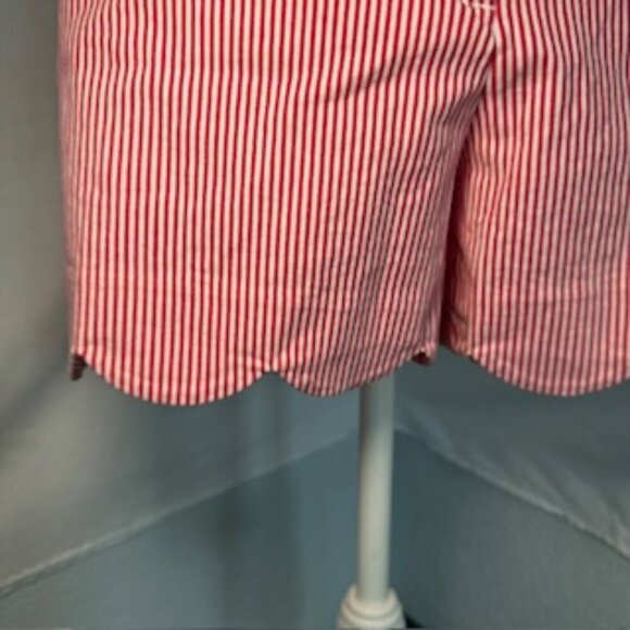 Crown & Ivy Ladies Watermelon and white striped shorts size 14 NWT. 4” inseam. S - Picture 2 of 12